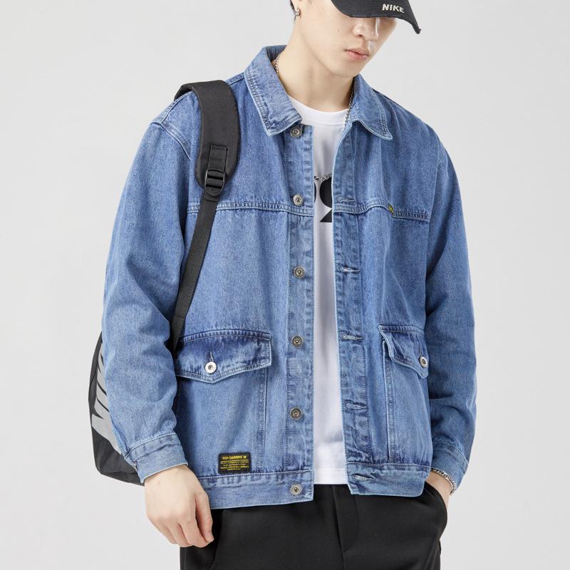 Men s Denim Jacket Autumn New Retro Handsome Korean Style Jacket Men s Casual Spring and Autumn Trendy Denim Jacket M