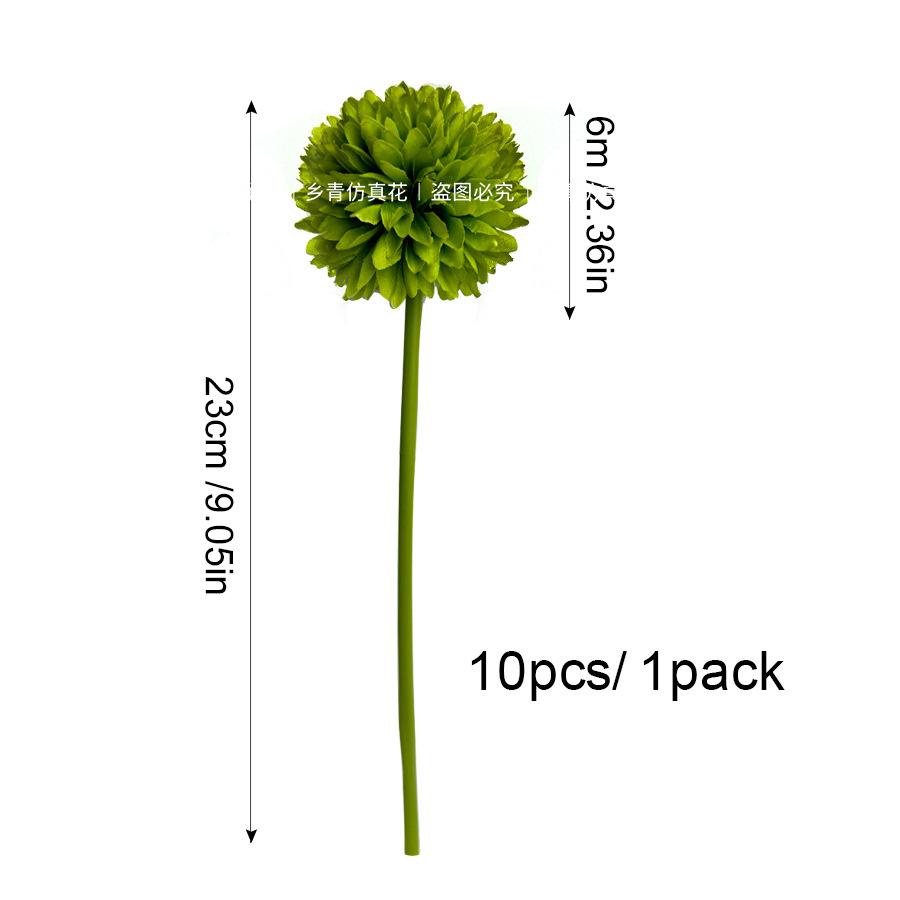 Single Simulated Dandelion, Simulated Flower Ball Chrysanthemum Green Silk Flower Small Handle Bouquet Home Decoration Ornament