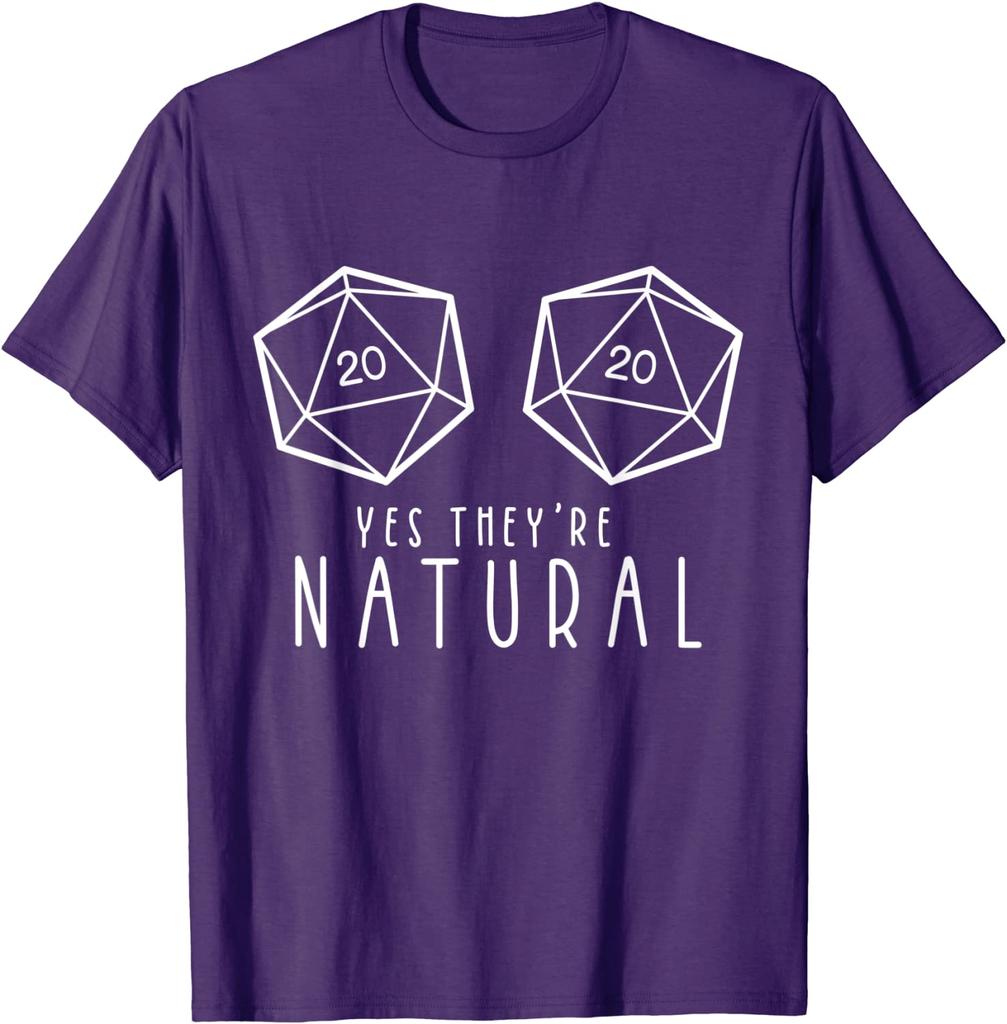 Yes They're Natural Funny RPG Gaming DM Gift T-Shirt Casual Tops Shirt Cotton Mens T Shirts Casual Oversized