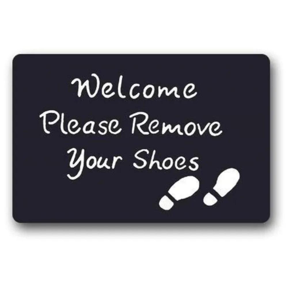 1 Stück Bitte Schuhe ausziehen Muster Willkommensmatte Küche Badezimmer Eingang Fußmatte Rutschfest Schlafzimmer Dekor Teppich Fußmatten