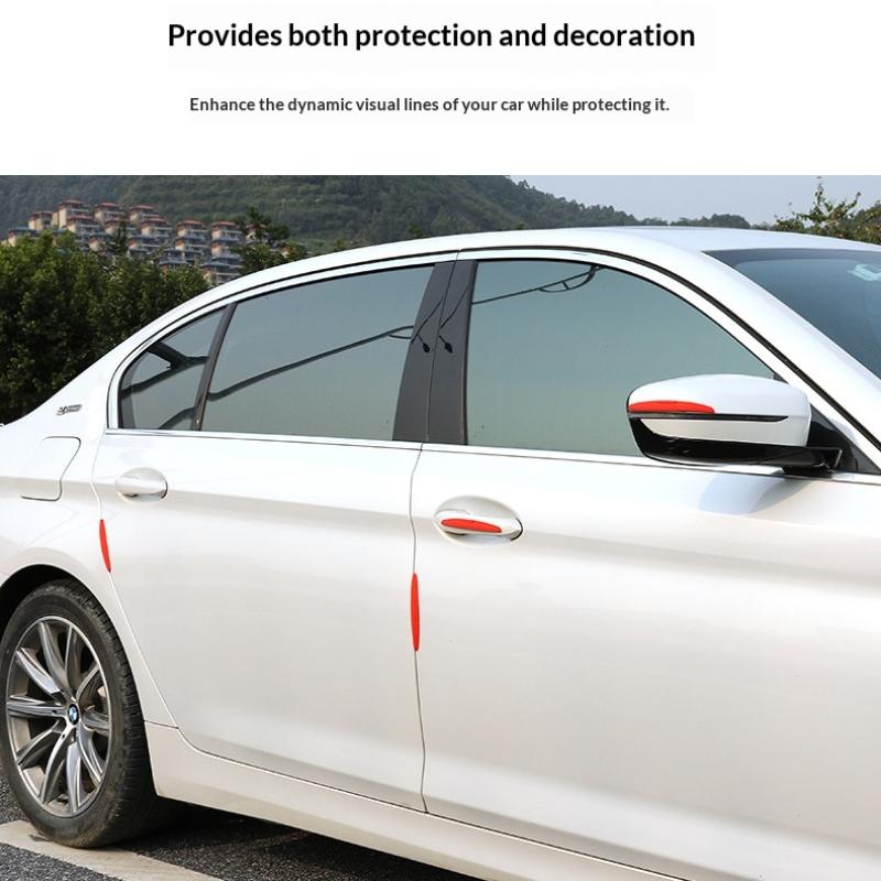 4Pcs Car Door Edge Anti-Collision Protector Bar Stickers Silicone Car Side Protection Guards Rear View Mirror Bumper Protector