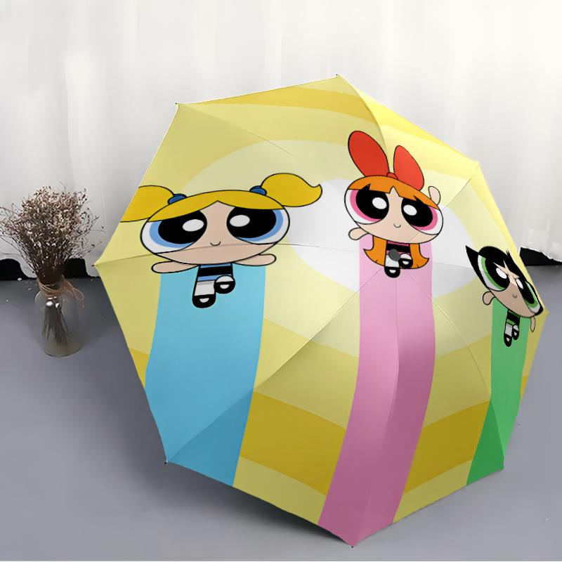 1pc Powerpuff Umbrella, Sun Protection, And UV Shielding. It Has Eight Sturdy Ribs for Outdoor Use And Perfect As a Holiday Gift