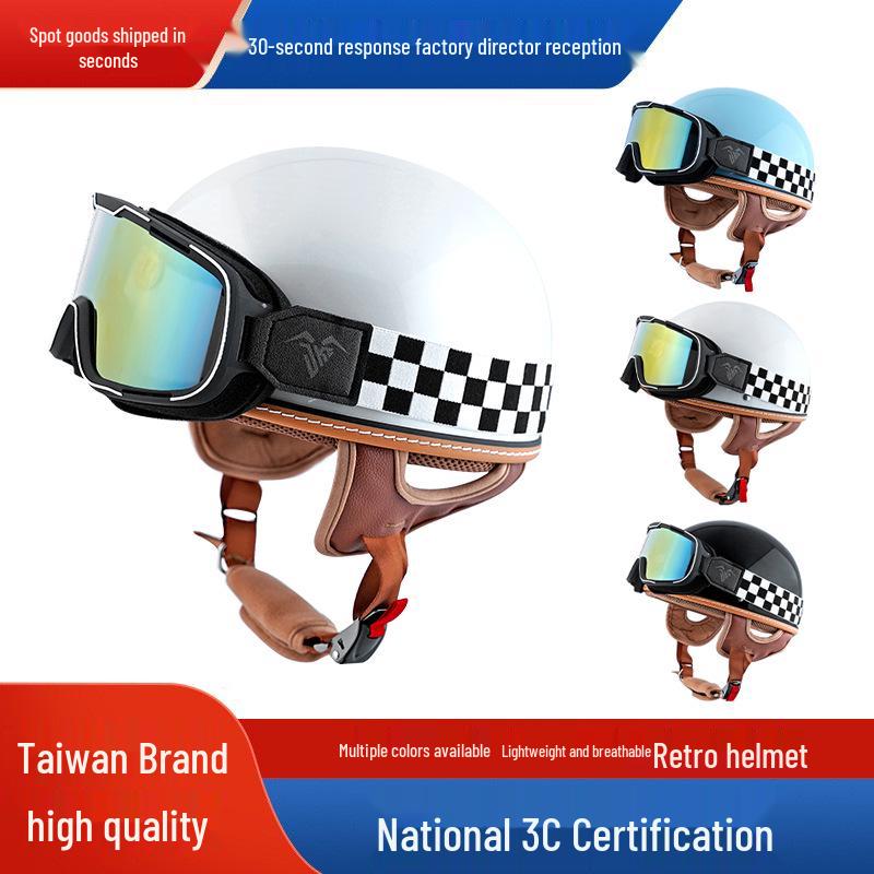 JEF Taiwan Retro Lightweight Helmet: 3C Certified for Summer, Unisex.