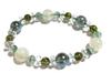 [Malline] Natural Stone Power Stone Bracelet: Peridot, Moonstone, Emerald Green Phantom, Green Aura, Crystal. Inner Diameter: Approx. 16cm. Made In