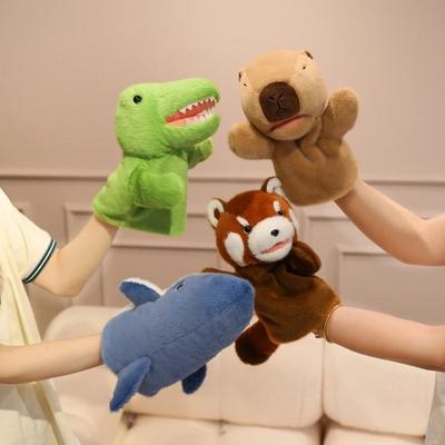 Sapo Animal Marionete de Mão Contação de Histórias Pato Pelúcia Tubarão Brinquedos Simulação Boca Móvel Mão Dedo Marionete de História