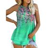 Summer New Fashion Casual Loose Round Neck Printed Sleeveless T-Shirt Plus Size Pullover Women's Vest Tank Tops