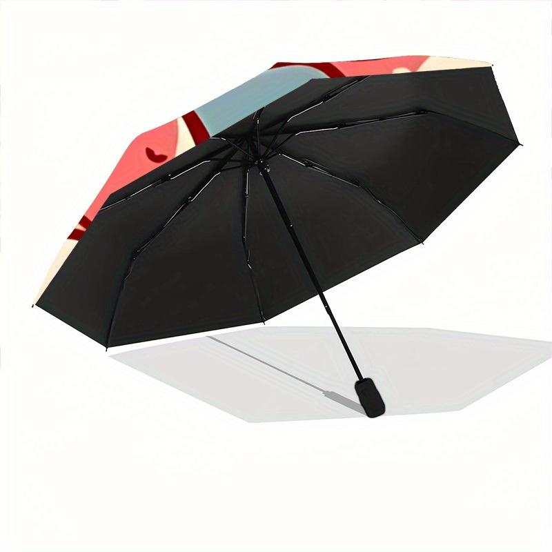 1pc Fish Pattern Automatic Open 8-Rib Windproof Umbrella, Travel & Commuting, Suitable for All Seasons