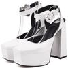 Sexy Platform Sandals Women Summer Shoes 2024 High Heels Fashion Black White Party Dance Stripper Shoes Women's Flip Flops