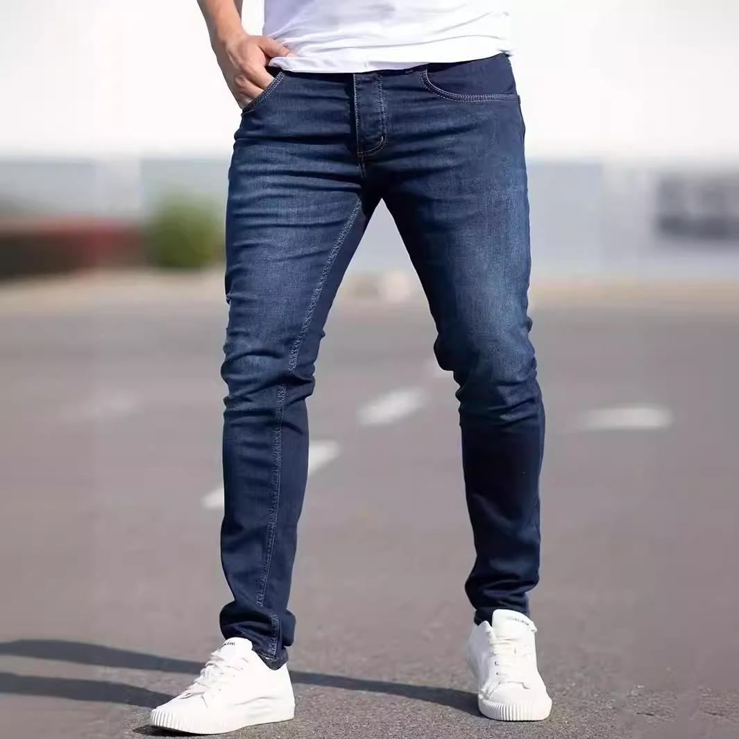 Men S Small Foot Elastic Ripped Jeans Skinny Jeans Men S Pants S темно-синий