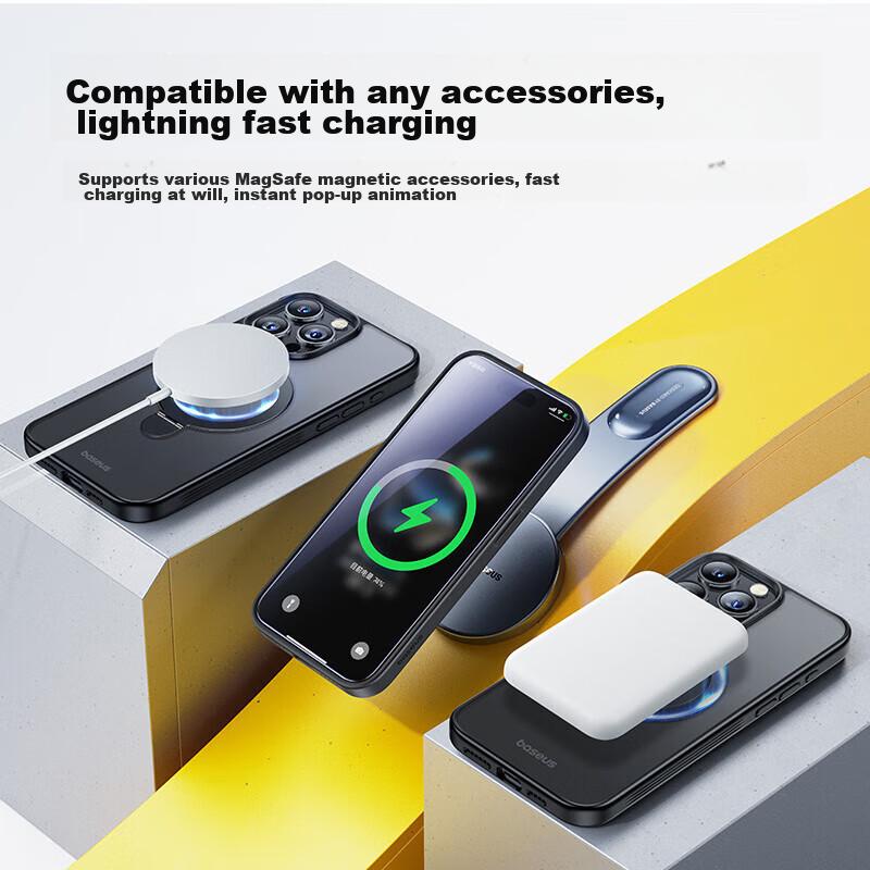 Baseus Stand Case for IPhone 15 Pro, Apple 15 Pro Protective Cover, Magnetic, Shockproof MagSafe Charging Stand, High-End Frosted Design And Wome