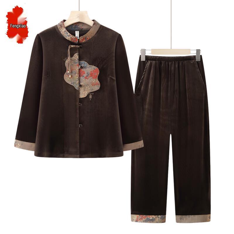 Elegantes zweiteiliges Set im neuen chinesischen Stil für Frauen mittleren Alters