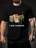 Unisex I Eat Ceunisext Funny Cat Meme T Shirt Tee Funny Cotton Unisex Oversized Casual Summer Streetwear Vintage Harajuku Ironic Humor