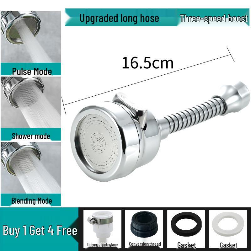 Universal Rotatable Splash-Proof Faucet Extender for Kitchen Sink