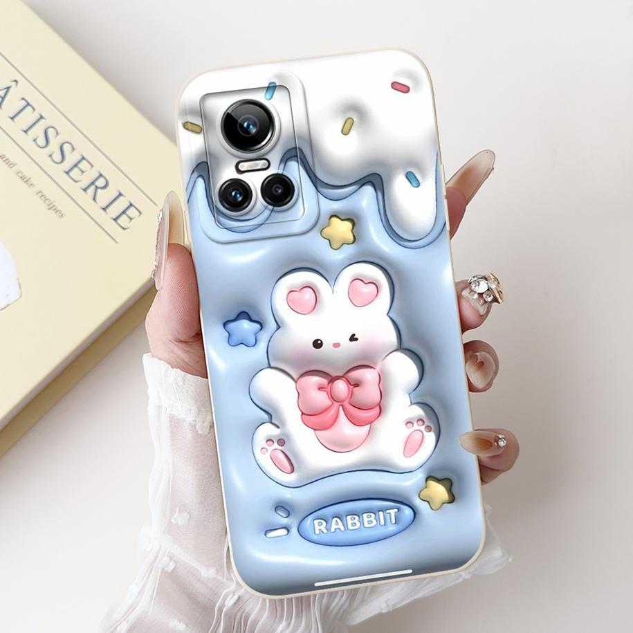 For Realme GT Neo 3 Case Lovely Panda Rabbit Dog Duck Soft Liquid Silicone Shockproof Bumper For Realme GT Neo3 150W Phone Cases