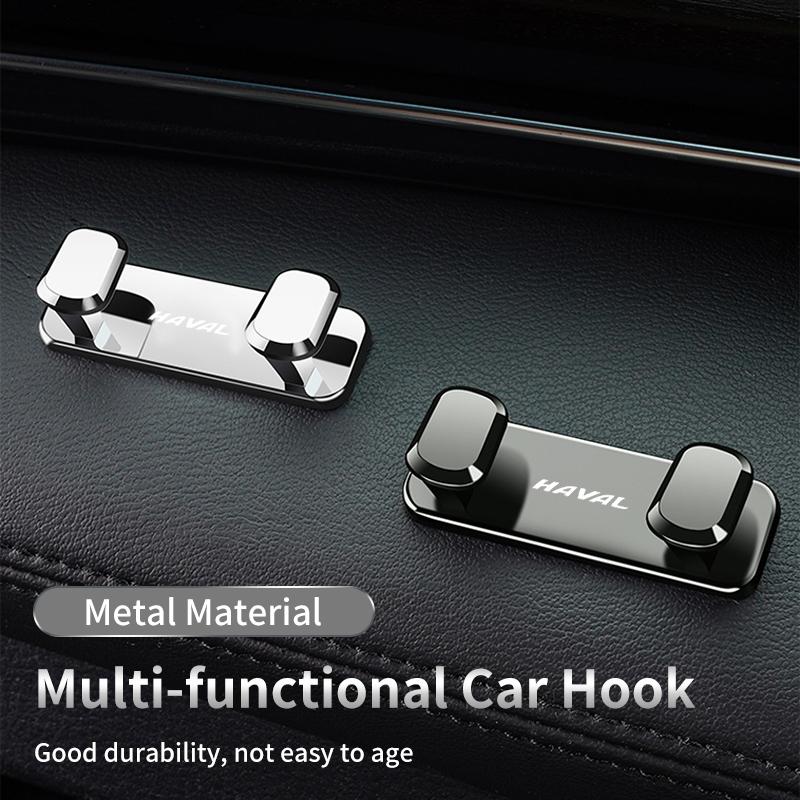 Car Metal Hooks Home Wall Double Hooks Laser Logo Accessories Interior For Great Wall Haval F7 H6 H2 H3 H5 H7 H8 H9 M4 F7X F7H H