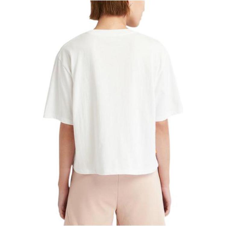 Timberland Logo Round Neck Pullover Short Sleeve T-Shirt Women T-Shirt White A6AUZ-100