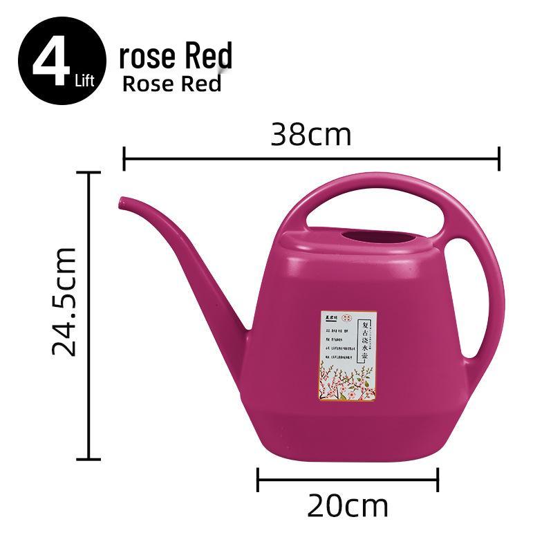 4L Large Capacity Long Spout Watering Can - Plastic Household Gardening Tool for Potted Plants and Leisure Greenery