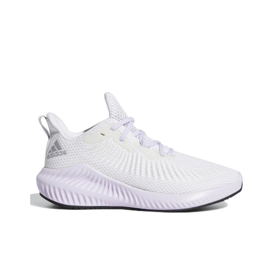 adidas Alphabounce 3 Comfortable Simple Fabric Non-Slip Durable Low-Top Marathon Running Shoes Women Sneaker Crystal-White Silver EG1389