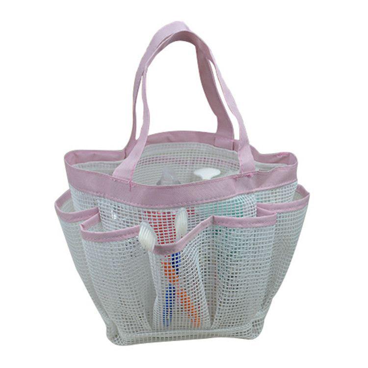 Foldable Mesh Toiletry Tote: Portable Shower and Swimming Storage Basket