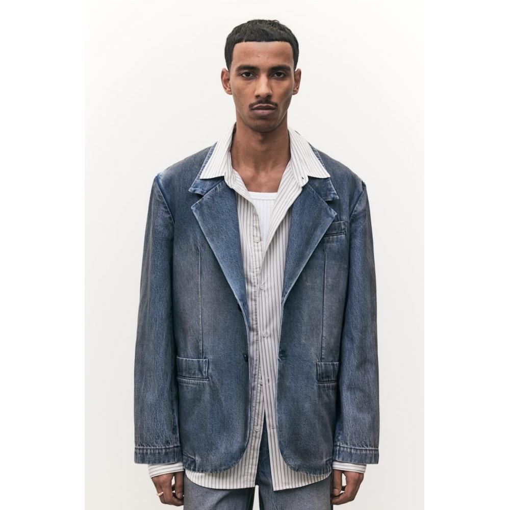 H M Loose Fit deniM Jacket deniM Blue