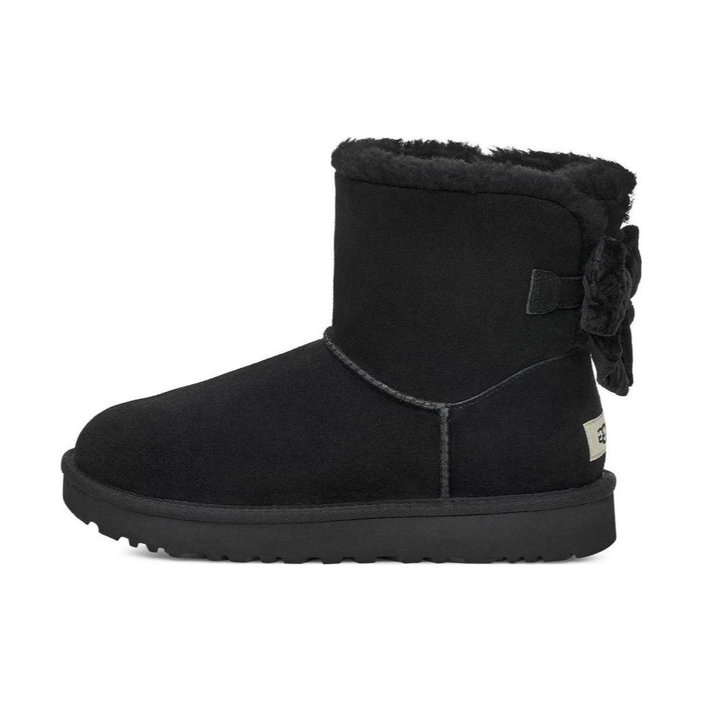 UGG Mini Bailey Bow Crushed Velvet Boot 'Black' Women's 1138172-BLK