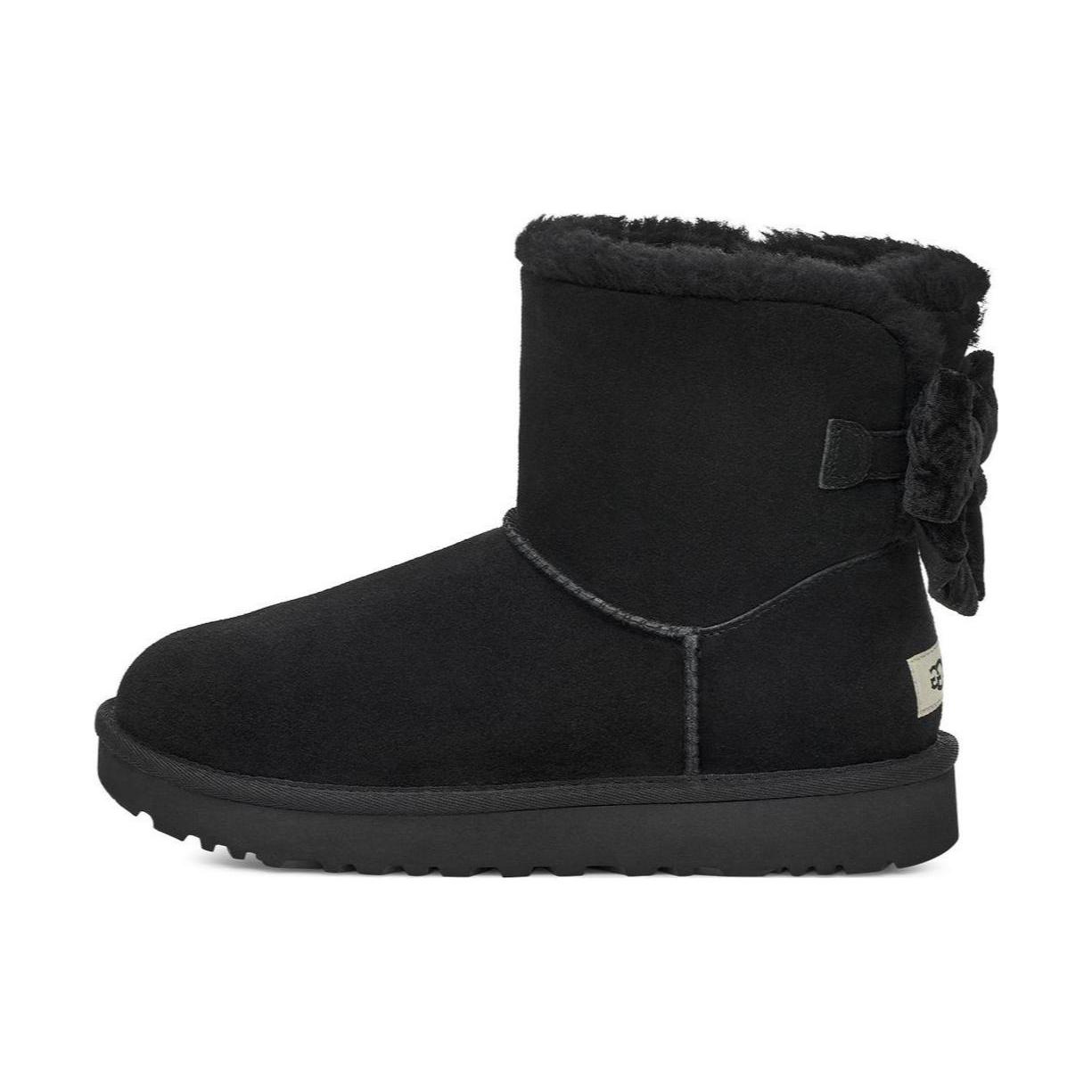 

UGG Mini Bailey Bow Crushed Velvet Boot Black Women s 1138172-BLK 39