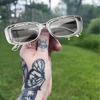 European and American style square small square sunglasses punk rivets jelly sunglasses fashion street shot