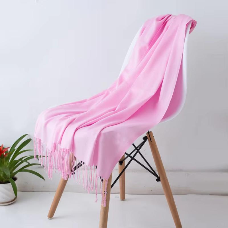 Luxury Design Brand Solid Women Cashmere Scarf Autumn Winter Warm Shawls Wraps  Men's Pashmina Tassel Scarves Female Foulard