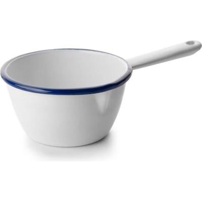 Casserole - Ibili - 904012 - 12 Cm - White Enamel - Practical Pouring Spout