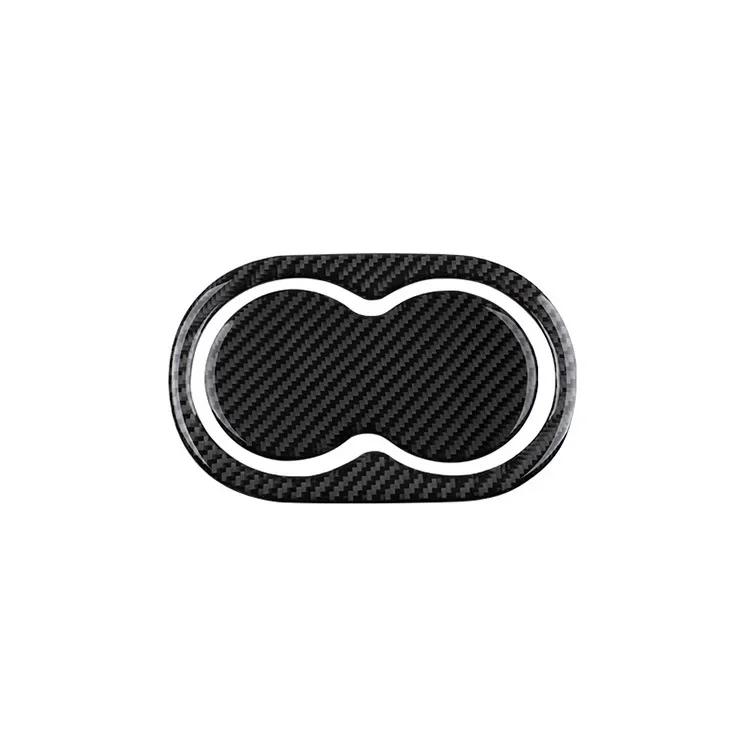 For Dodge Challenger 2015 2016 2017 2018 2019 2020 2024 Carbon Fiber Interior Fittings Rear Drain Cup Decoration Sticker 5D