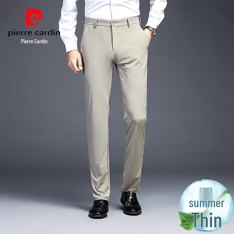Pierre Cardin Men's Lightweight Anti-wrinkle Straight-Leg Trousers