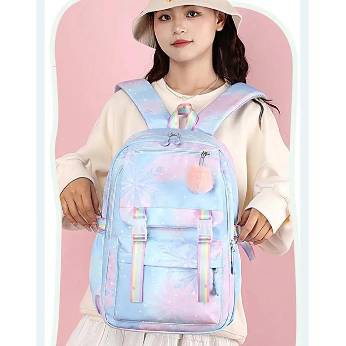 K-Pop Demon Hunters School Bag Kids Students Huntrix Girl Rainbow Dual-Shoulder Bag Boys Laptop Rucksack Outdoor Shouler Bag