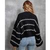 Striped Round Neck Pullover Chunky Needle Sweater Women Loose Lazy Style Long Sleeve Knit Tops