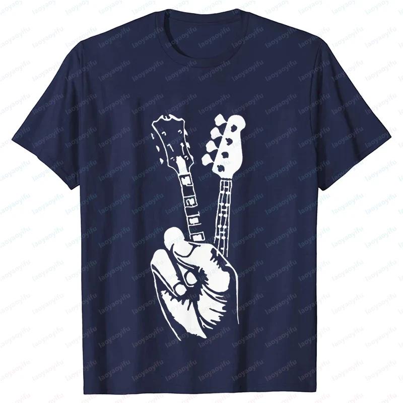 Funny Electric Bass Guitar Tee Oneck Graphic Tops Streetwear Short Sleeve Music Hip Hop Rock Musician Guitarist Streetwear Tee