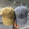 New vintage washed denim baseball cap with holes, retro duckbill cap for men and women, frayed edge sun hat, versatile