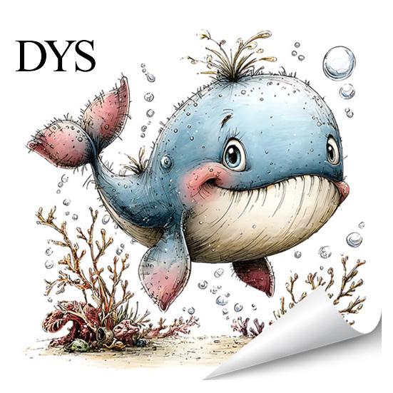 Repositionable Window Sticker under The Sea Mermaid Clings Ocean Animal Whale Turtle Octopus Static Cling Decal Seahorse Anti-Collision Glass