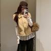 Doll lapel imitation fox fur fur vest women's short environmentally friendly fur integrated medieval half-sleeved jacket versatile