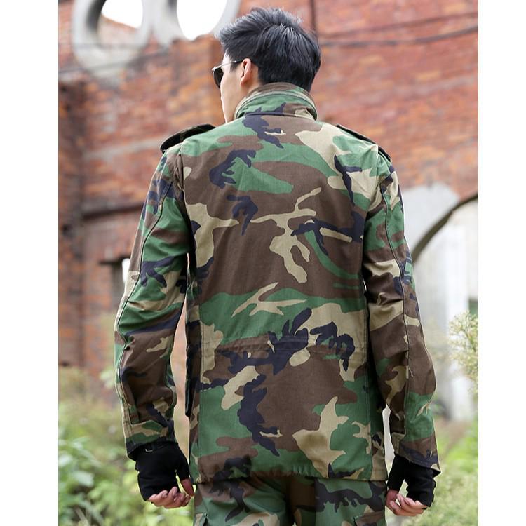 Men's Outdoor M65 Camouflage Windbreaker - Warm, Wear-Resistant Mid-Length Jacket