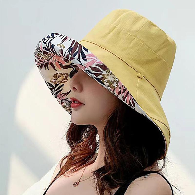 

Women s Hat Bucket hat Panamanian Women Four Seasons Fisherman Hat Big Brim Hat Double-Sided Fisherman Hat Sun Visor C