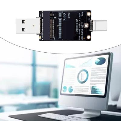 Adaptateur SSD M.2 NVME M.2 vers USB A Type C Convertisseur de Disque Dur Support M.2 SSD 2230 Adaptateur JMS583 10 Gbit/s pour PC