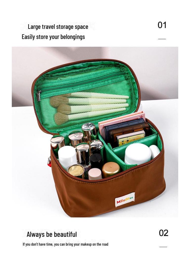 High-Capacity Cute Contrast Color Waterproof Cosmetic Bag for Women