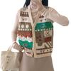 Women's Embroidered Knitted Cardigan Vest Women's Spring and Autumn Clothing New Loose Outer Vest