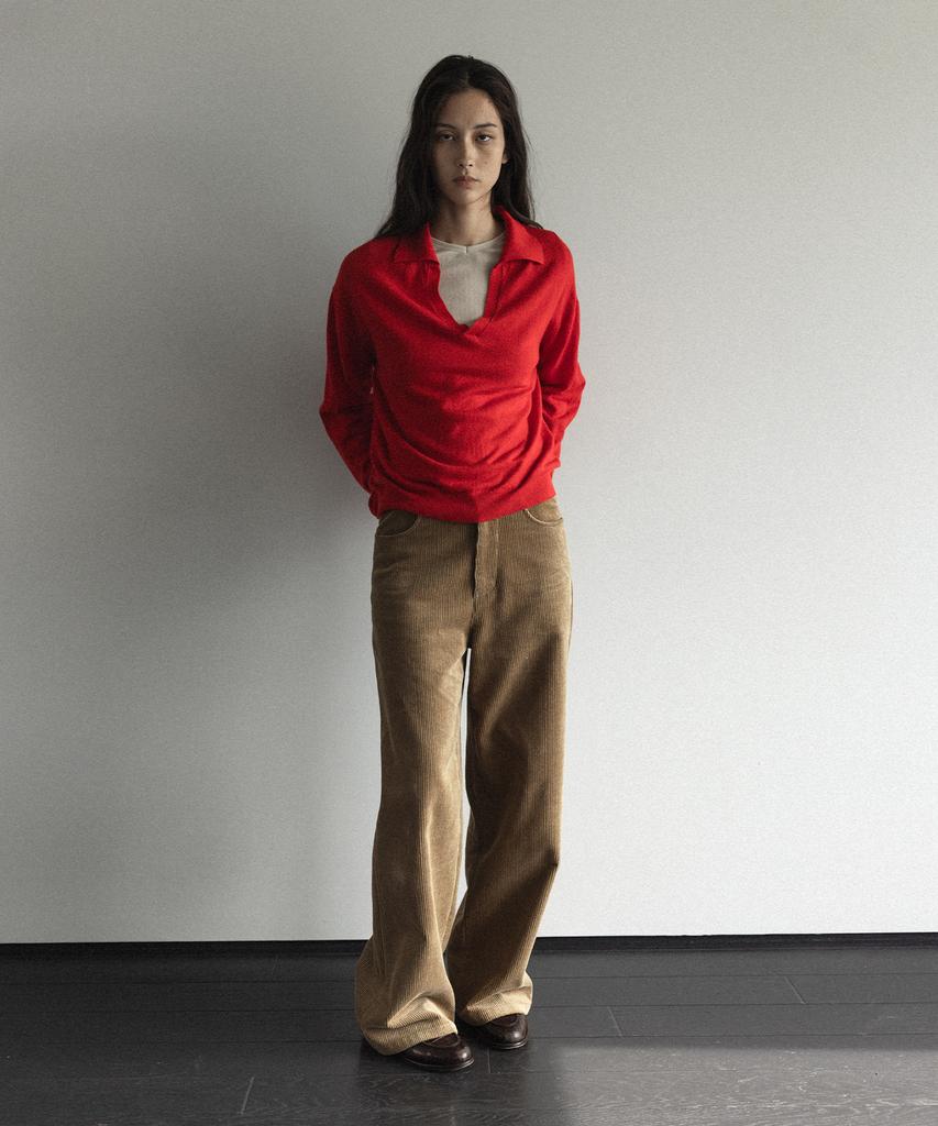 Beullaengkeulumumeon Opening Polo Knit_Red