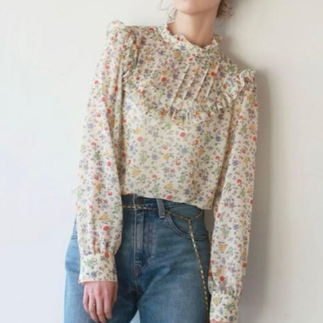 [Extremely beautiful item] SLOBE IENA Hareko.FLOWER print blouse