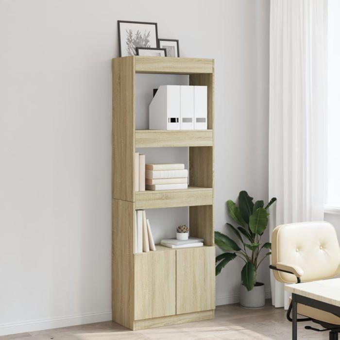 VidaXL Highboard 63x33x180 Cm Sonoma Oak Engineered Wood, Bookcase, Modern Bookcase, Bookshelf 3309602