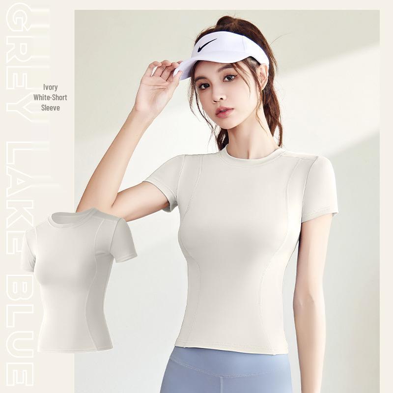 Women's Slim Fit Yoga & Gym T-Shirt - Short Sleeve Summer Activewear