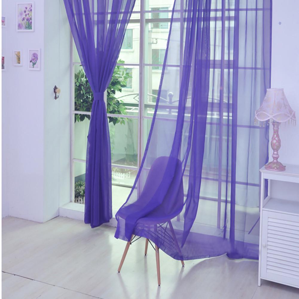 1 PCS  Color Tulle Door Window Curtain Drape Panel Sheer Scarf Valances