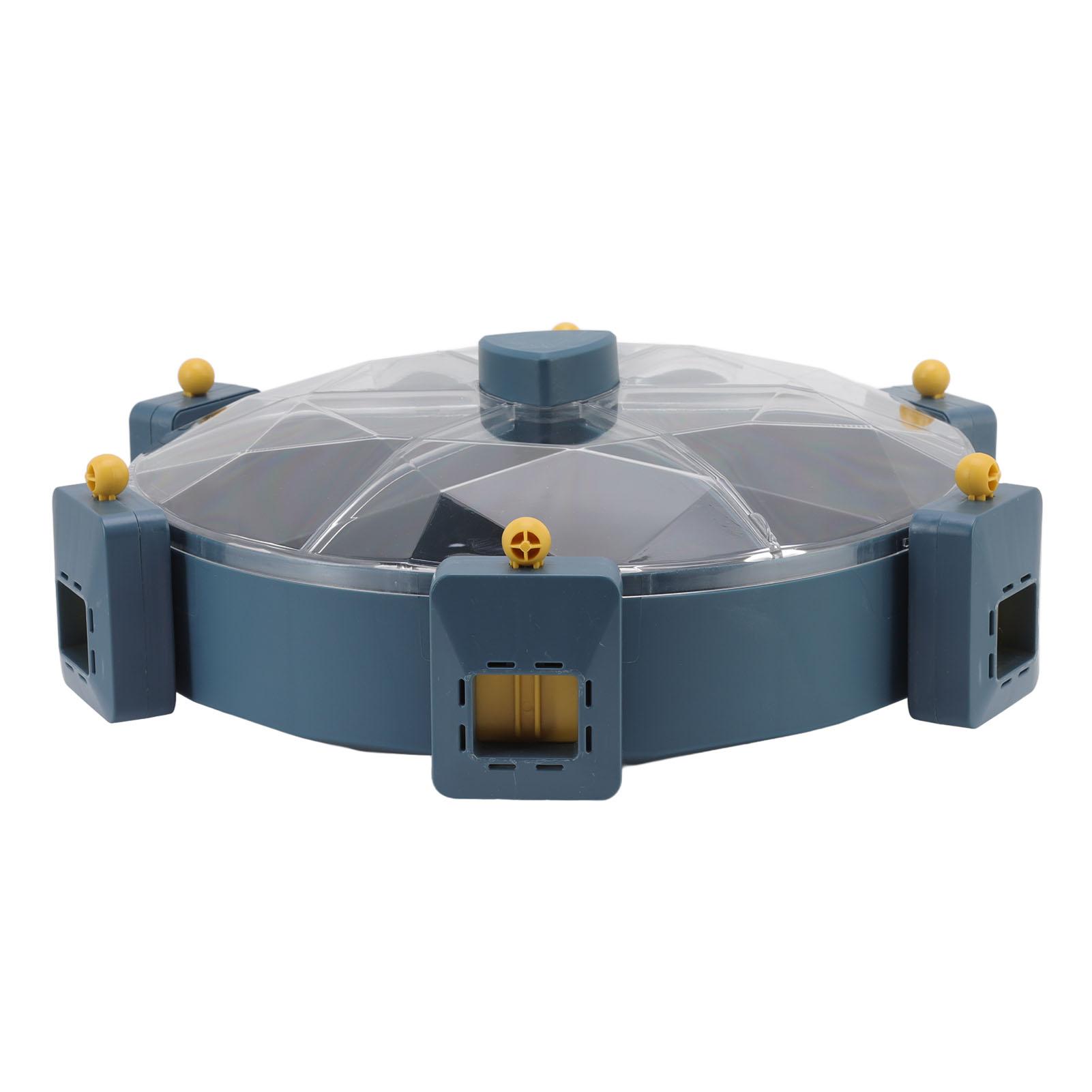 Home Wall Mounted Cereal Dispenser 6 Grids Rice Dispenser Rotating Grid Grain Storage Box Punch