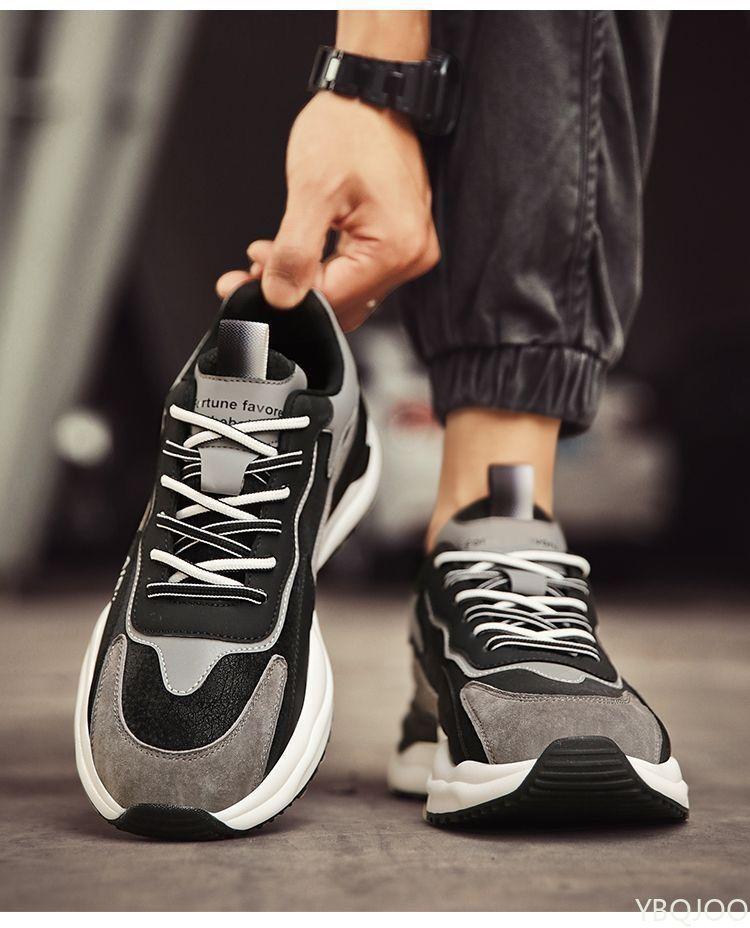 Men's spring sports shoes men's Fashionable versatile casual comfortable shoes running anti slip height increasing shoes
