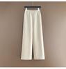 Women's Trendy Korean Style Casual Sports Suit: Plush Stand Collar Jacket & Wide-Leg Pants Two-Piece Set for Spring/Autumn 2026.